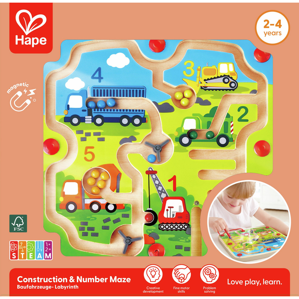 Hape Construction & Number Maze - Πίνακας Αριθμών Με Μαγνητικό Ραβδάκι - 1 Τεμ (E1713) (4)