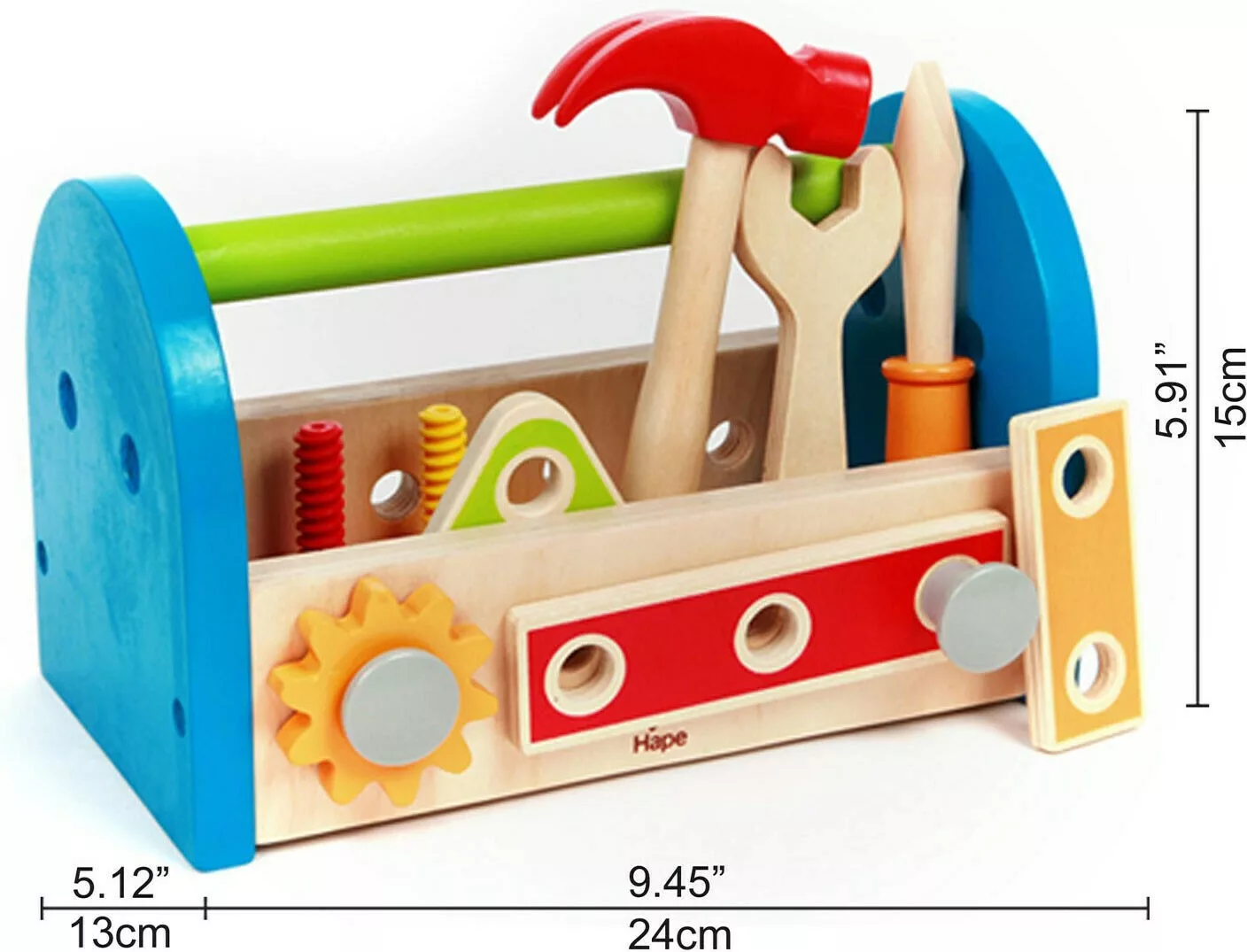Hape Fix It Tool Box E3001 Καλαθάκι Με Βίδες Εργαλεία Που Τα Αποθηκεύει Μεταφέρεται 17τεμ 3 jpegel jpeg
