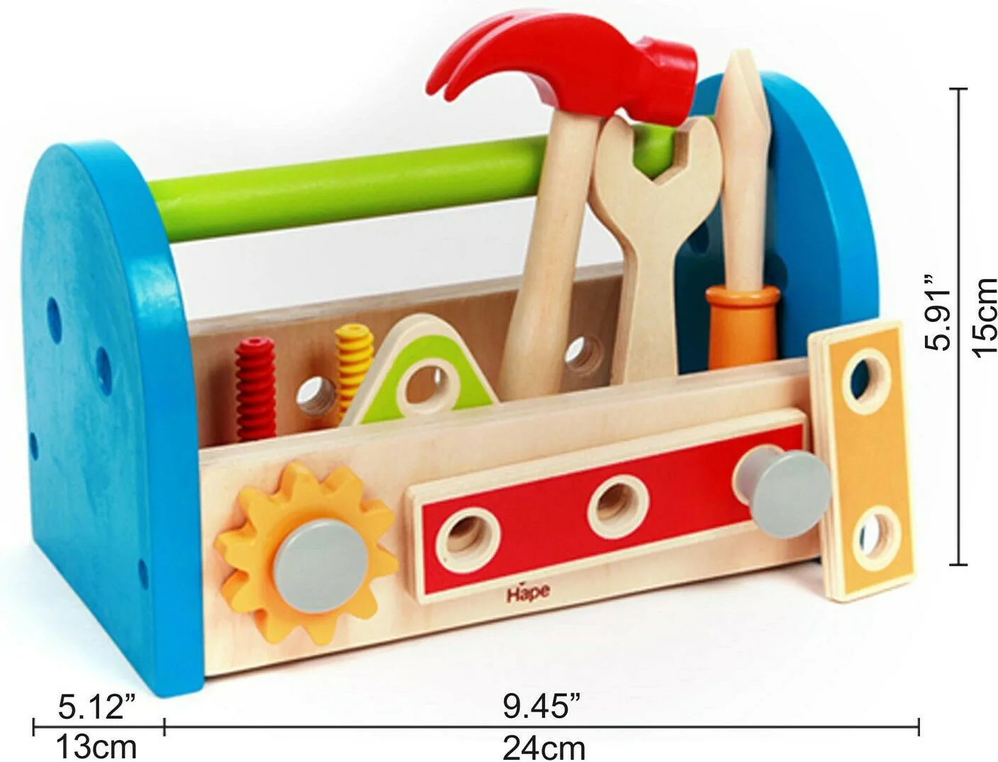 Hape Fix It Tool Box E3001 Καλαθάκι Με Βίδες Εργαλεία Που Τα Αποθηκεύει Μεταφέρεται 17τεμ 3 jpegel