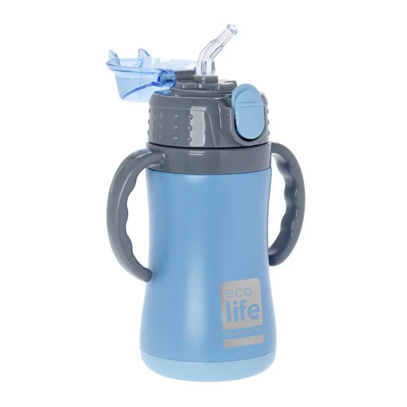 Ανοξείδωτο παγούρι με καλαμάκι Eco Life 300ml Blue 2 1agu o0jpgel
