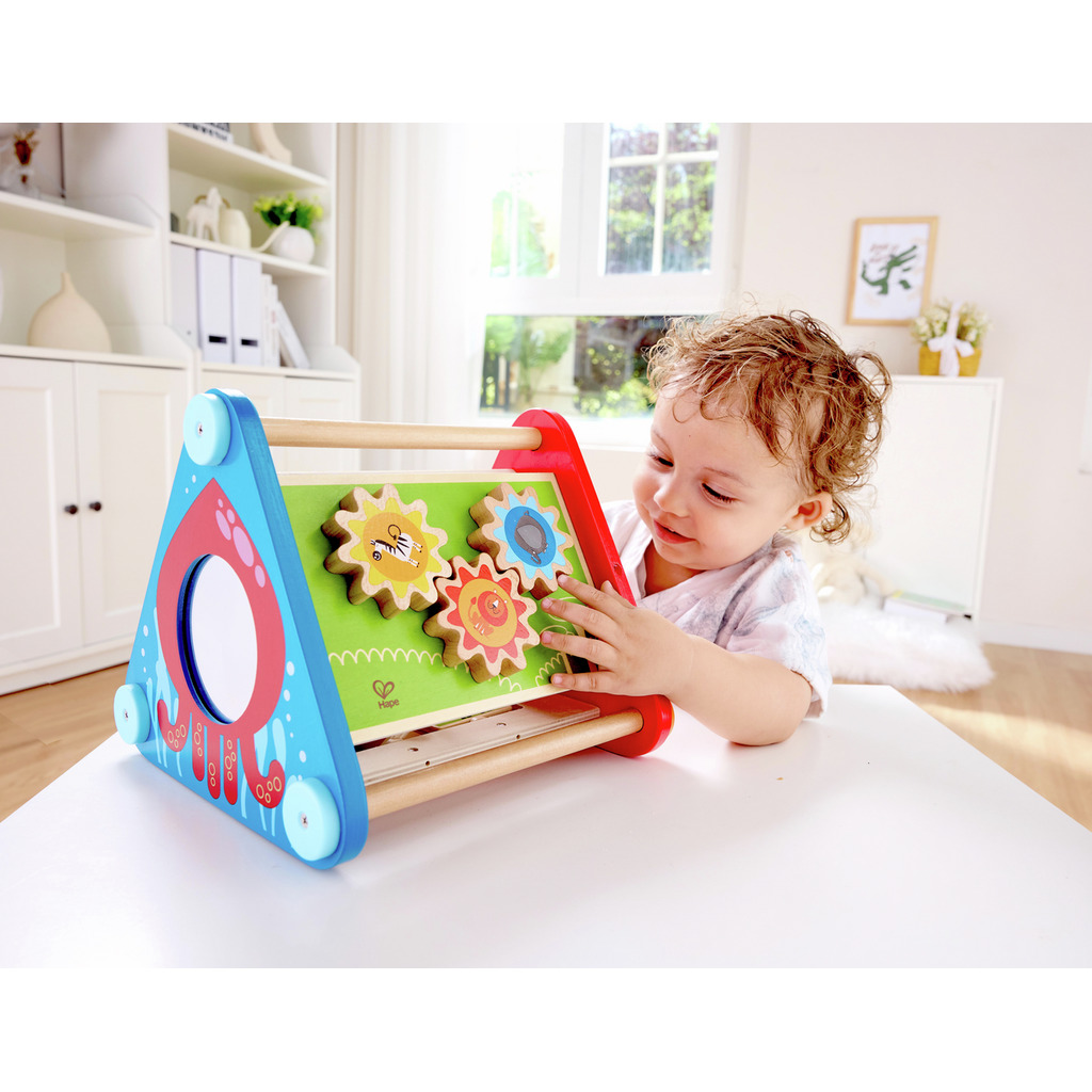Hape Take-Along Activity Box (E0434A) - Φορητό Κουτί Δραστηριοτήτων Με μπάλλες,Τουβλάκια,Χρωματιστούς Λαβύρινθους,Κίνηση & Καθρέπτη - 1Τεμ (1)