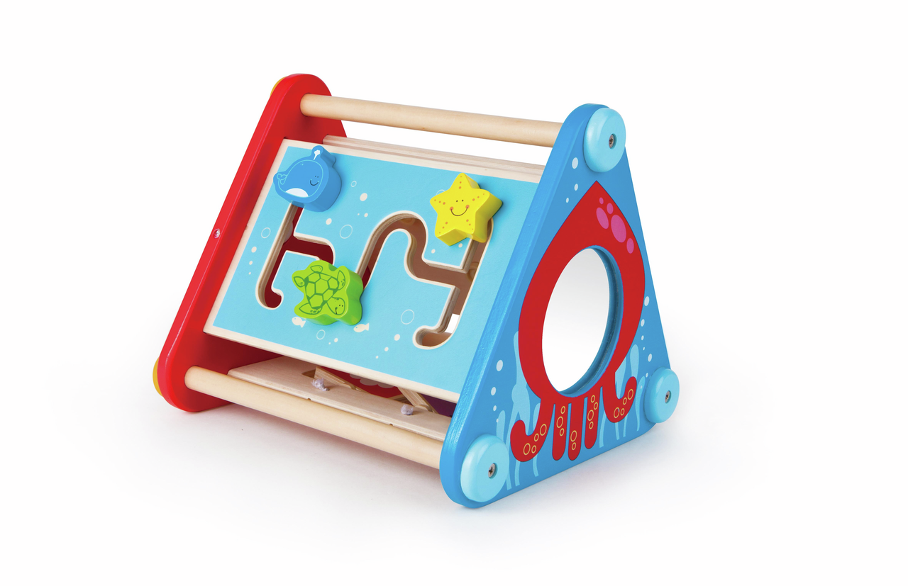 Hape Take-Along Activity Box (E0434A) - Φορητό Κουτί Δραστηριοτήτων Με μπάλλες,Τουβλάκια,Χρωματιστούς Λαβύρινθους,Κίνηση & Καθρέπτη - 1Τεμ (4)