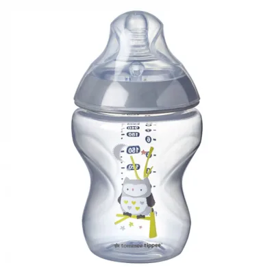 Πλαστικό μπιμπερό Closer to Nature 260ml - Αργής Ροής Ollie the Owl