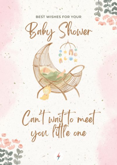 Ευχετήρια Κάρτα Baby Shower - Can't Wait Pink