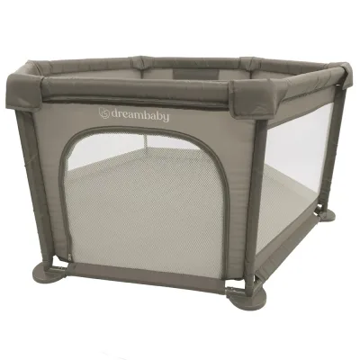 Βρεφικό Πάρκο Εξάγωνο Fabric Taupe 140 x 140 x 70 cm