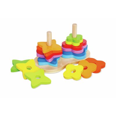 Double Rainbow Stacker -Στοίβαξε τα Πολύχρωμα Σχήματα-19 Τεμ.