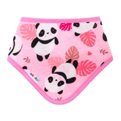 Baby triangle bib/scarf  – Pink Panda