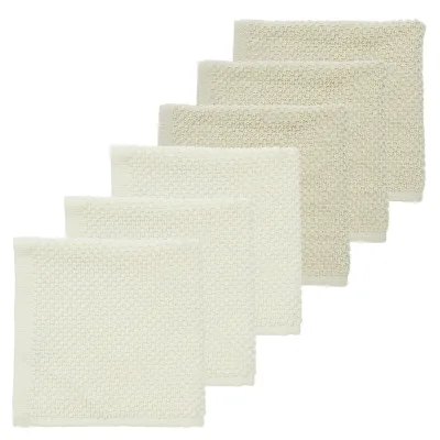 Meyco 6 Λαβέτες Πετσετάκια Popcorn Natural/Soft sand – 30x30cm