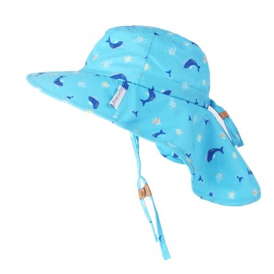Flapjack Cape Sunhat UPF50  Blue Whale/Octopus