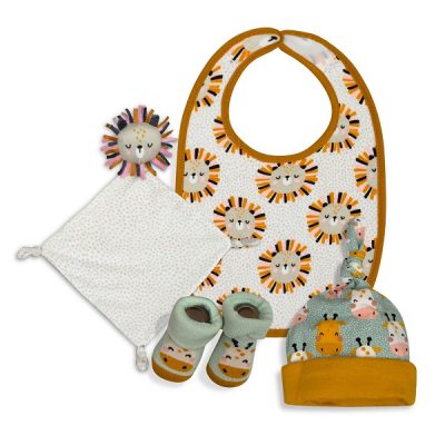 Interbaby Σετ Δώρου Λιονταράκι 4 τμχ (0-6 μηνών) White-Grey