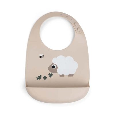 Αδιάβροχη Σαλιάρα Σιλικόνης με Τσέπη Sheepy Sand