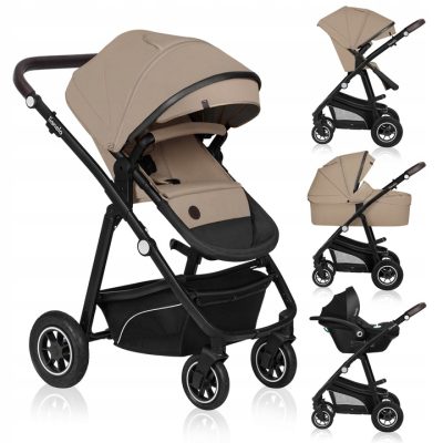 Lionelo Bianca Καρότσι 3 σε 1 έως 22 kg Beige Sand