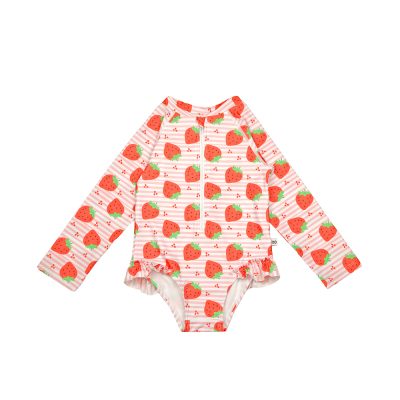 Zoocchini Ολόσωμο Μαγιώ με Μανίκια UV Strawberry