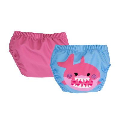 Zoocchini Μαγιώ Πάνα (2pcs Σετ) – Pink Shark