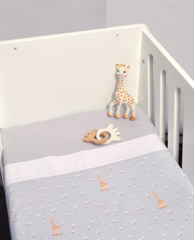 Σεντόνια Λίκνου Σετ 2τ -75x110-100% Βαμβάκι Design 505 Sophie La Girafe