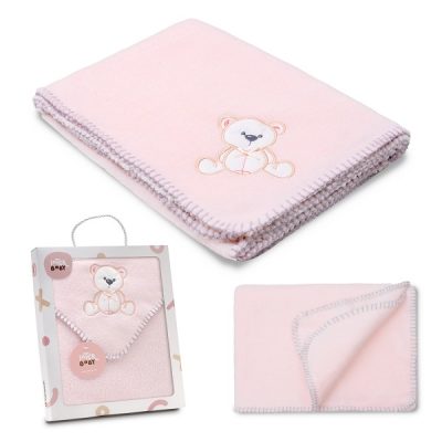 Interbaby Κουβέρτα Αγκαλιάς 80X110 Bear Pink