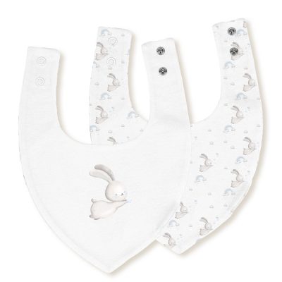 Interbaby Σαλιάρα Bandana Σετ 2 Τεμ Bunny Blue