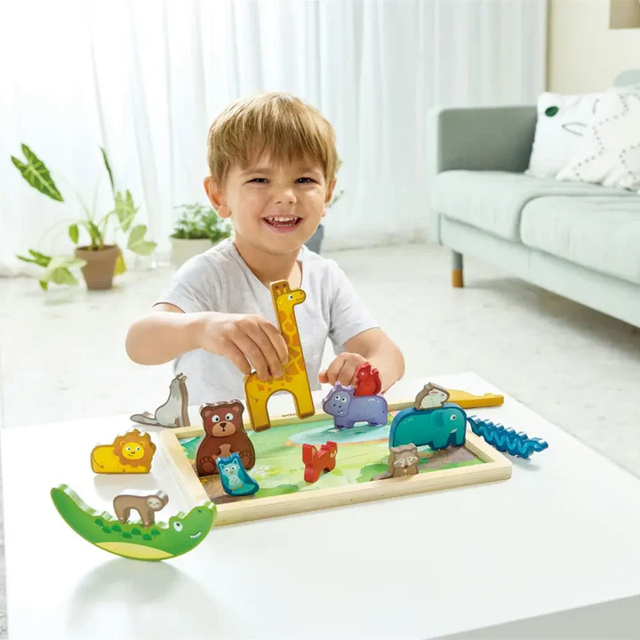 Hape Happy Puzzles Ξύλινο Παζλ Ζωάκια Animal Kingdom Puzzle (E1656) (4)