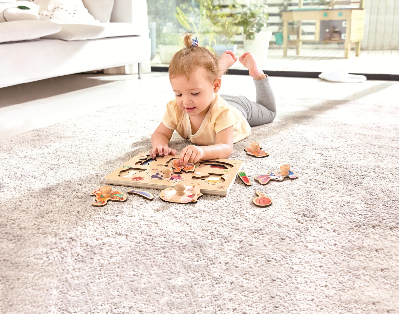 Hape Happy Puzzles Ξύλινο Παζλ Ζωάκια Φάρμας (E1655) (4)