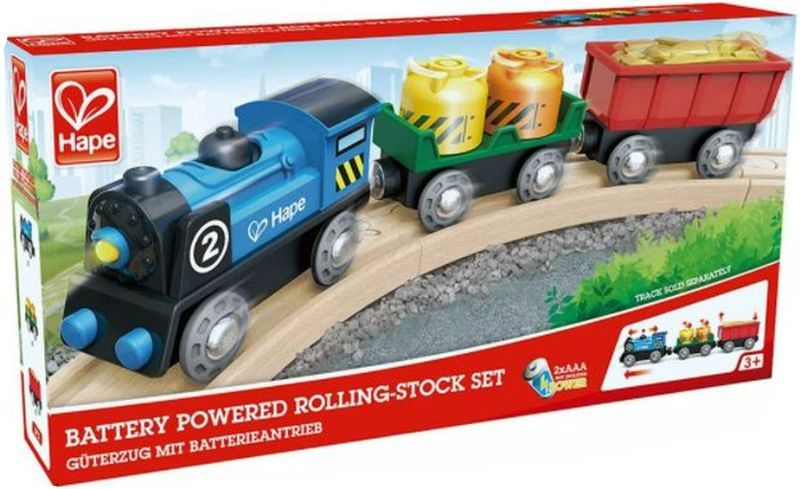 Hape Railway Ξύλινο Rolling Stock Τρενάκι Set (E3720A) (2)