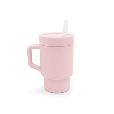 Παγούρι Σιλικόνης με Καλαμάκι Tumbler Ροζ