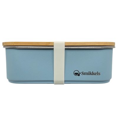 Lunch Box Με Καπάκι Από Bamboo 900ml Μπλε - Smikkels