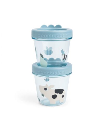 Δοχεία Αποθήκευσης Φαγητού Tiny Farm Blue 2 τεμ (150ml & 150ml)