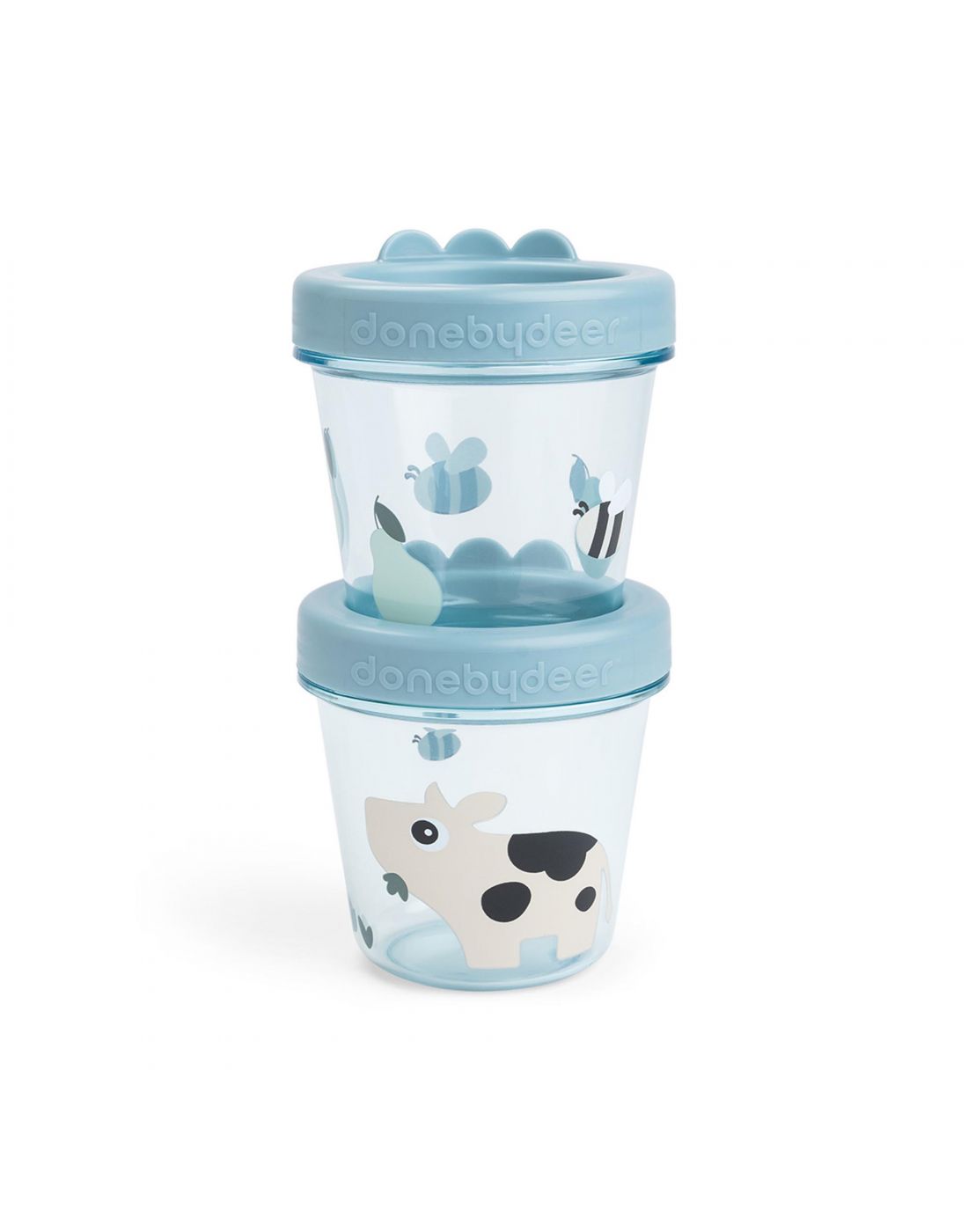 Παιδικά Δοχεία Αποθήκευσης Φαγητού Tiny Farm Blue 2 τεμ (150ml & 150ml) Done By Deer (1)