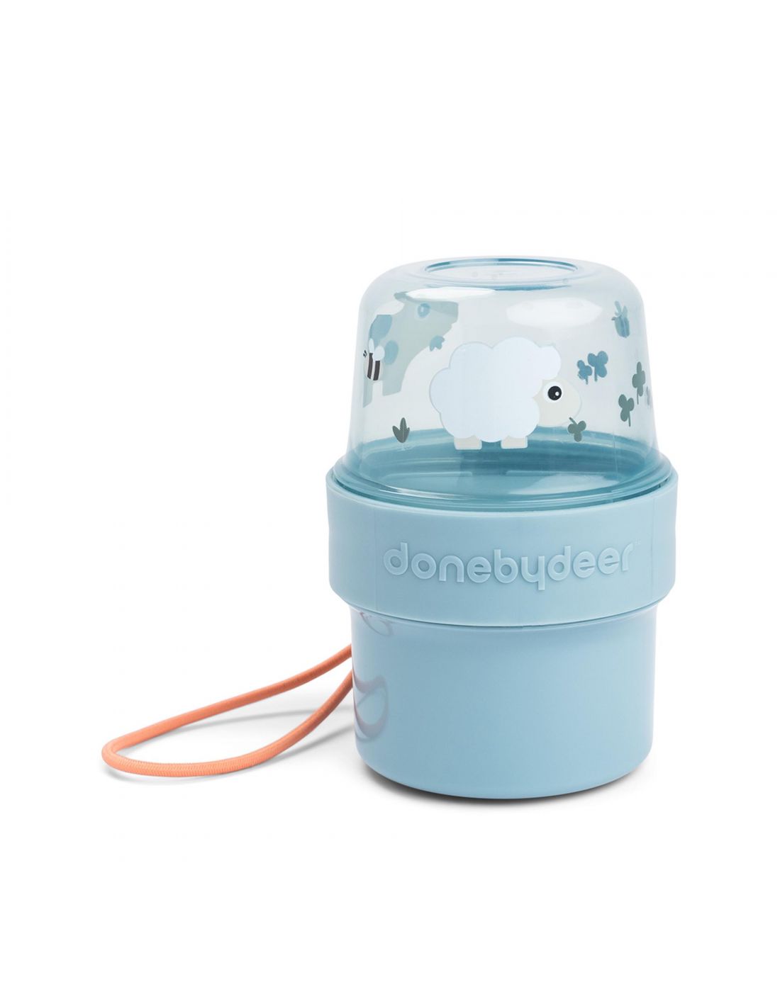 Παιδικό Δοχείο Απόθηκευσης Snack Tiny Farm Blue(150ml & 150ml) Done By Deer (1)