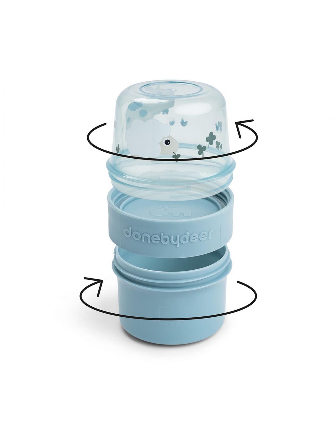 Παιδικό Δοχείο Απόθηκευσης Snack Tiny Farm Blue(150ml & 150ml) Done By Deer (2)