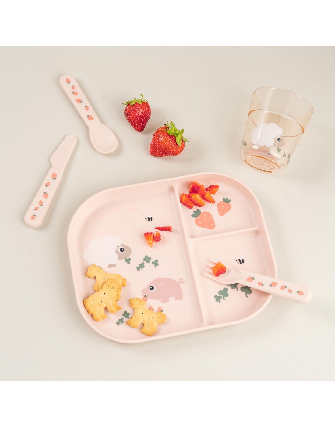 Παιδικό Μαχαιροπήρουνα Από Πλαστικό Tiny Farm Powder +0μ 3 τεμ Done By Deer (3)