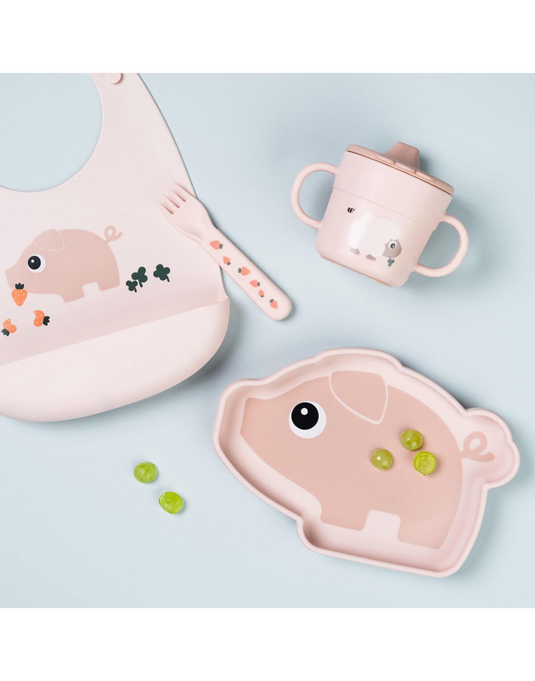 Παιδικό Πιάτο Από Σιλικόνη Stick&Stay Pigee Powder (4)