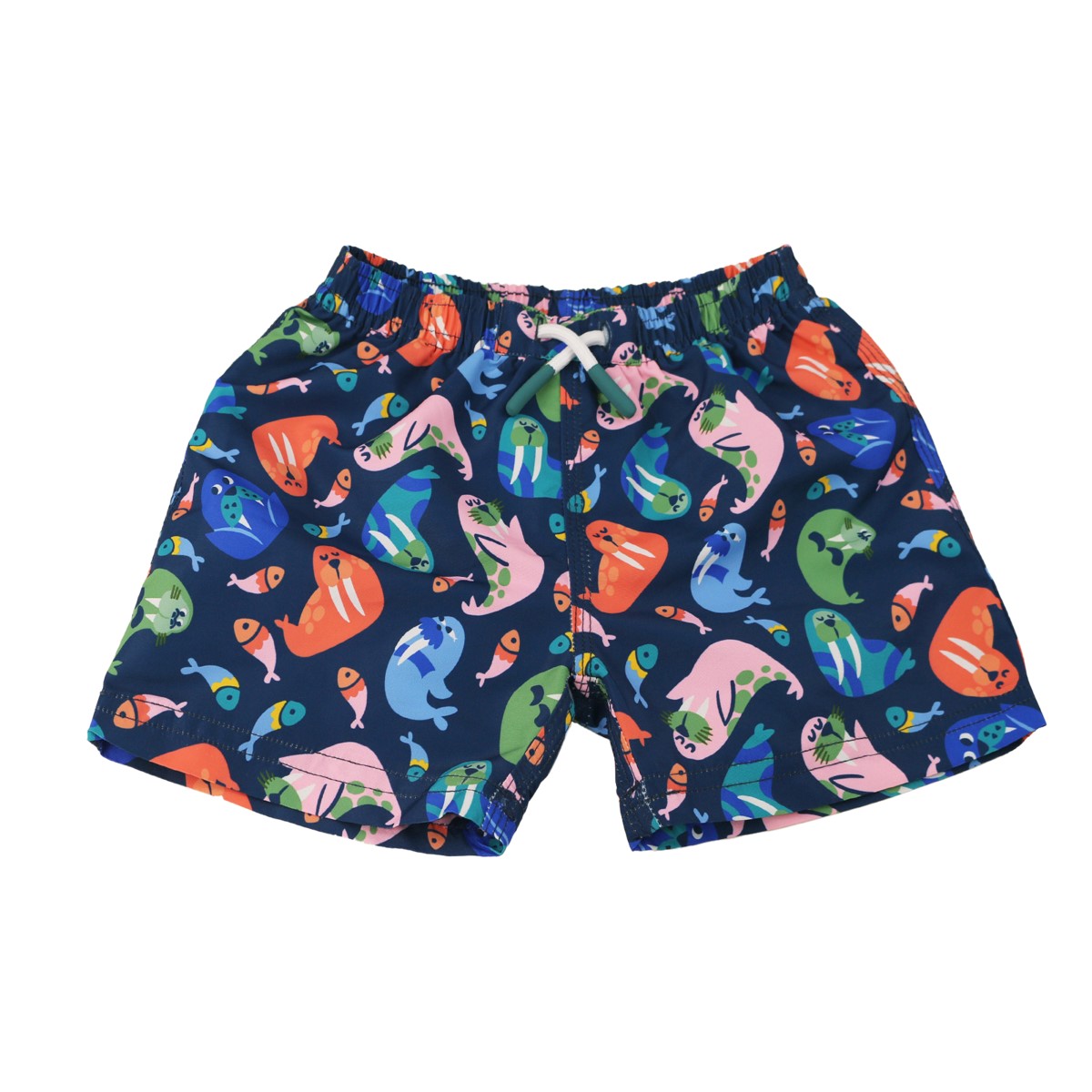 ZOO12906_PrintedSwimShorts_Wally-the-Walrus_Front ZOO12906 PrintedSwimShorts Wally the Walrus Front