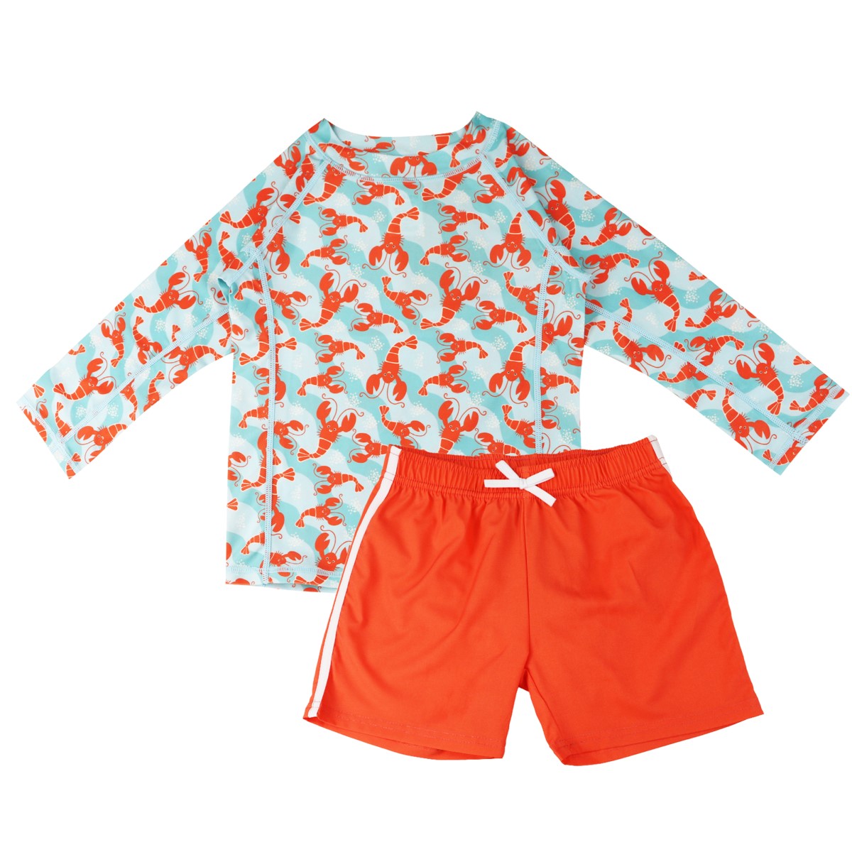 ZOO16408_SwimTopShortsSet_Lobster_Front ZOO16408 SwimTopShortsSet Lobster Front