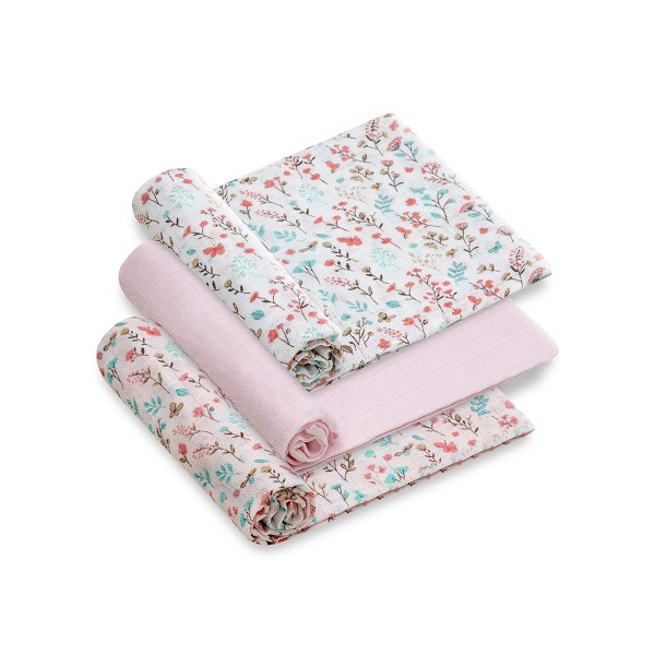 Interbaby-Panes-Agkalias-80x80-Set-3-Tem-Flores-Petalos-Pink Interbaby Panes Agkalias 80x80 Set 3 Tem Flores Petalos Pink
