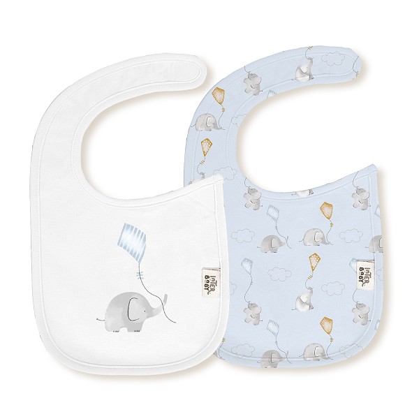 Interbaby-Saliara-Velcro-Set-2-Tem-Elefante-Cometa-White-Blue Interbaby Saliara Velcro Set 2 Tem Elefante Cometa White Blue