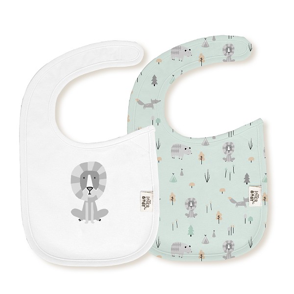 Interbaby-Saliara-Velcro-Set-2-Tem-Fox-White-Green Interbaby Saliara Velcro Set 2 Tem Fox White Green