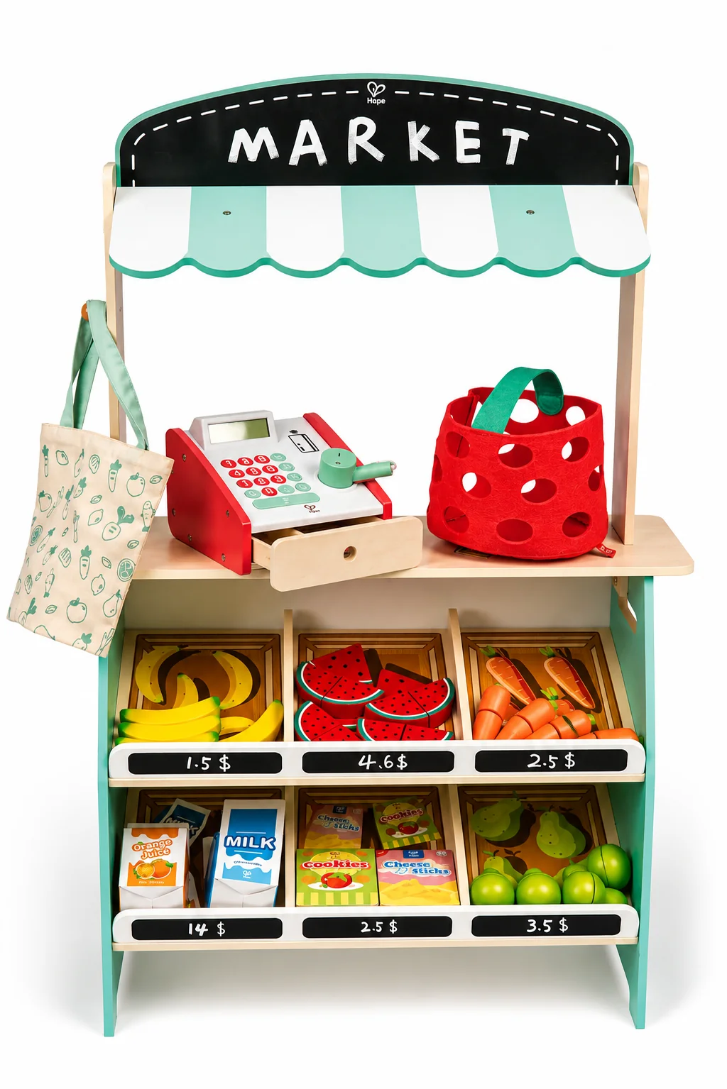 Hape Playfully Delicious Ξύλινος Πάγκος Farmer Market (E3209A) (1) Hape Playfully Delicious Ξύλινος Πάγκος Farmer Market E3209A 1